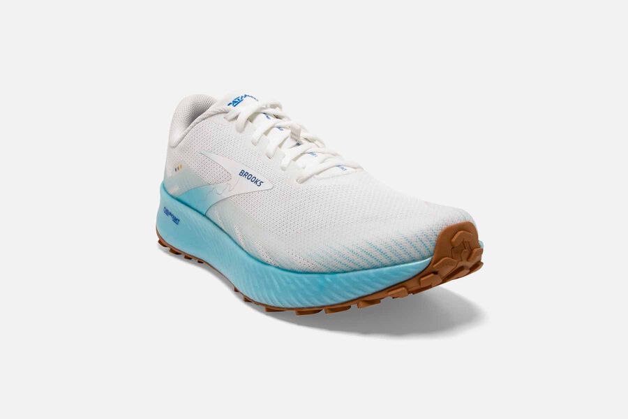 Brooks Israel Catamount Trail Running Shoes Mens - White/Blue - XBU-981427